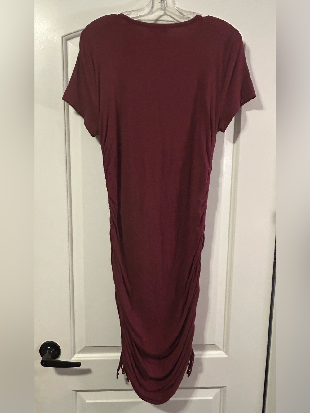Calvin Klein Cranberry Ruched T-Shirt Dress - Women’s 10